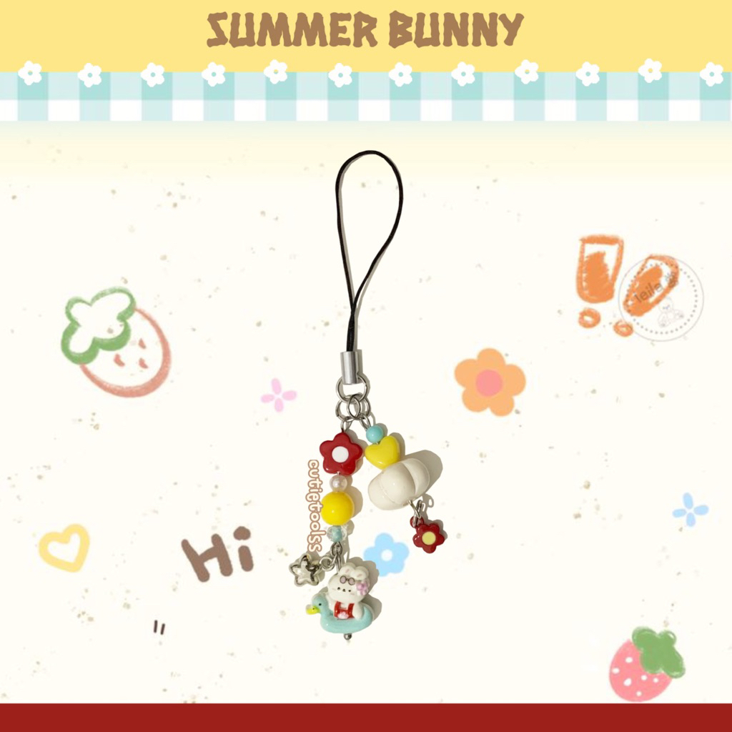 SUMMER BUNNY PHONE STRAP ✮ Y2K PHONE STRAP ✮ Y2K BEADS STRAP