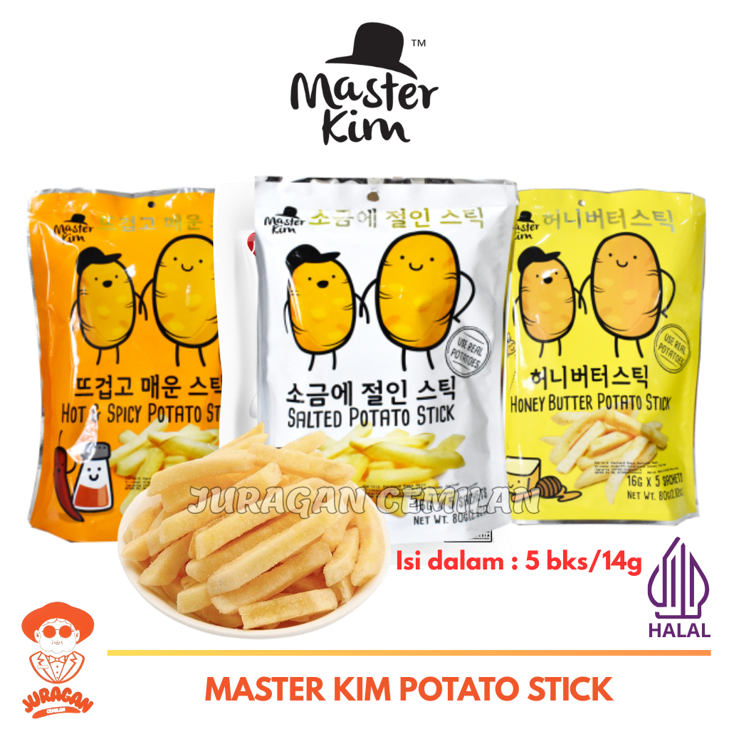 

Master Kim Salted Hot Spicy Honey Butter Potato Snack Stick Halal 70g