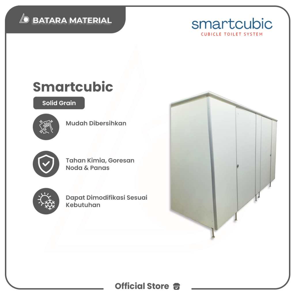 Smartcubic Phenolic Cubicle Toilet/Partisi Toilet Solid Grain