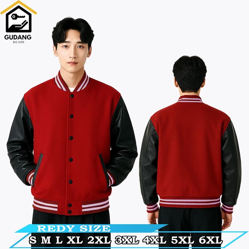 Jaket Baseball Varsity Pria Wanita Oversize Kombinasi Kulit Oscar Varsity Baseball Jackets Lengan Ko