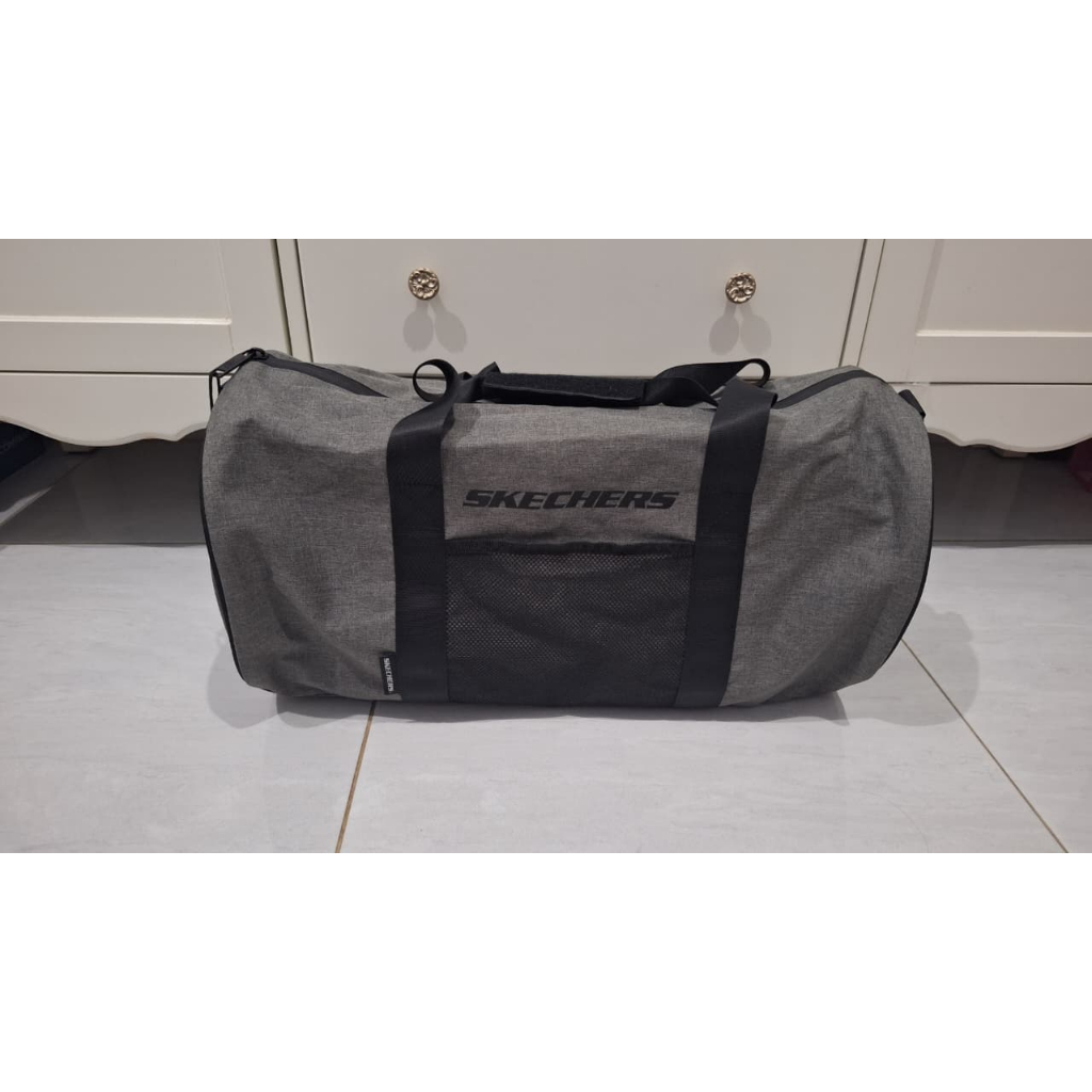 Tas Travel SKECHERS - SKE Duffle with Bungee Travel Bag Unisex Original Grey
