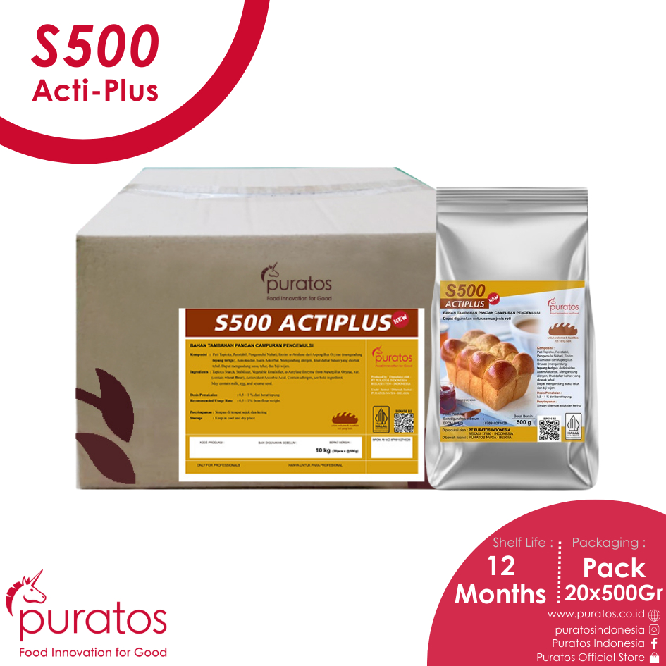 

Puratos S500 Acti-plus / Pengembang Roti / Improver / Pelembut Roti - 500Gr