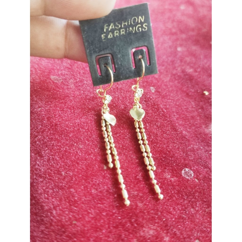 anting jurai bambu mainan love, anting kristal, anting anak