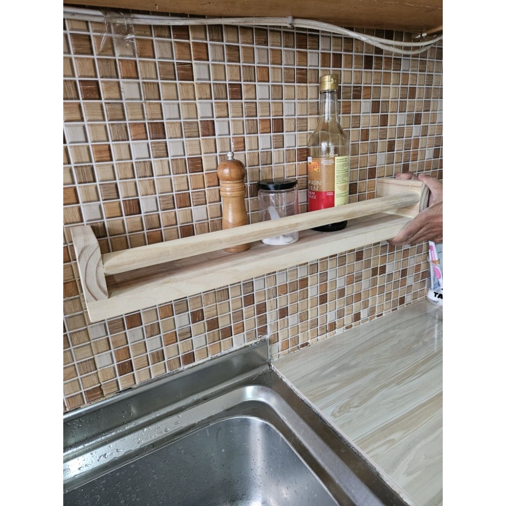 Rak Bumbu Kayu Jati Belanda uk Kecil