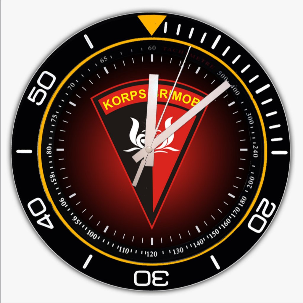 Jam Dinding Aesthetic Simple KORPS BRIMOB POLRI POLISI Minimalis Hitam Motif Estetik Ruang Tamu Kama