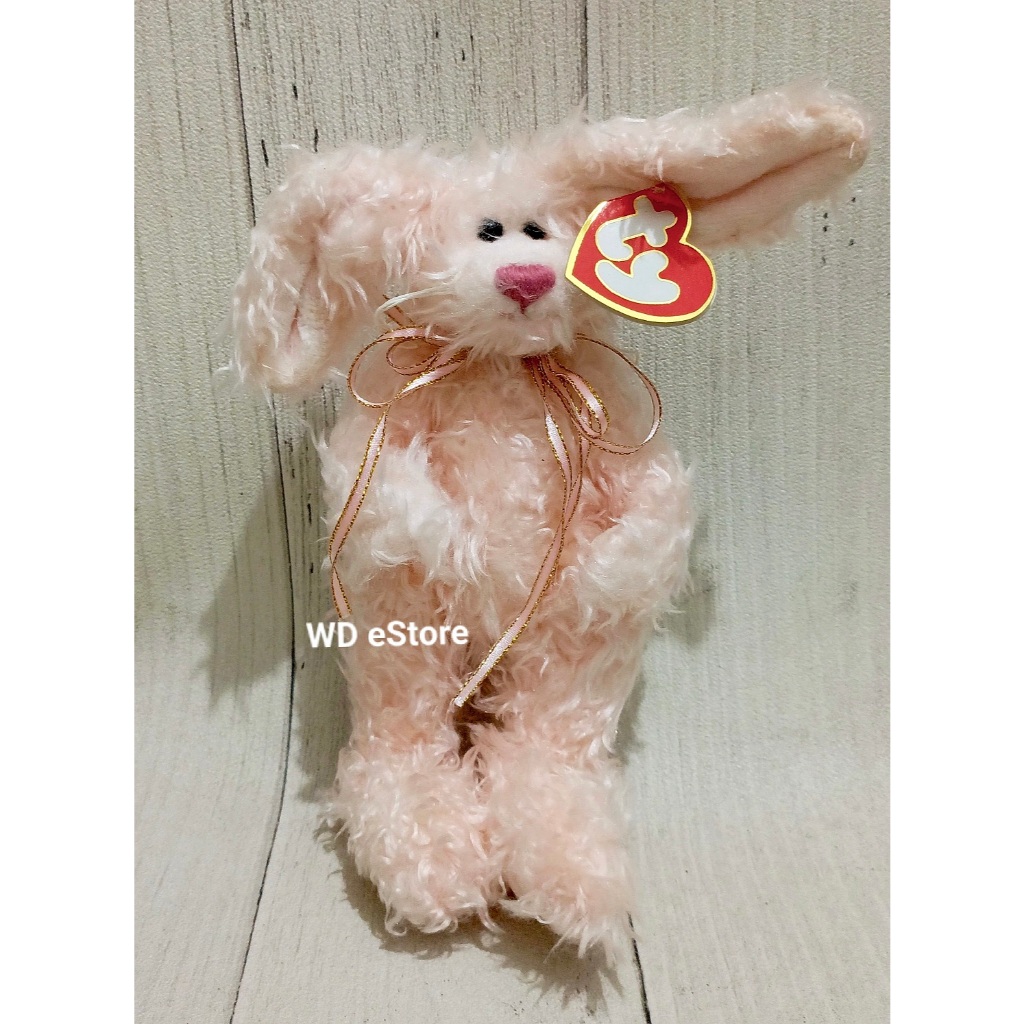 Boneka Kelinci Warna Pink TY Beanie, Blush (articulated)