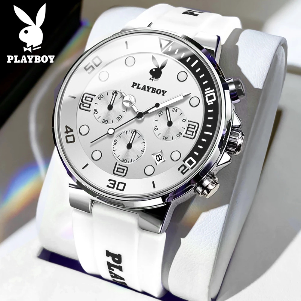 PLAYBOY Jam Tangan Pria Original Keren Anti Air Unik Desain Luxury Gerakan Kuarsa Fashion Men Watch