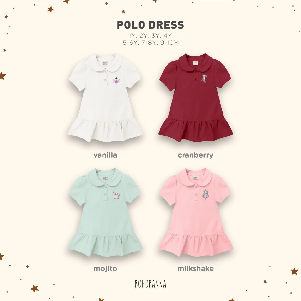 Bohopanna Polo Dress - Dress Anak Perempuan - Dress Polo