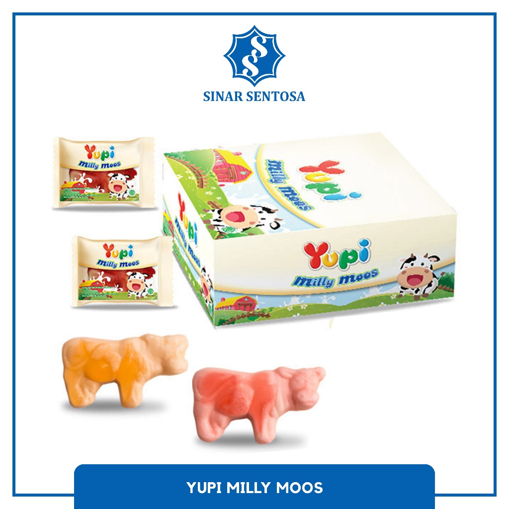 

Yupi Milly Moos Permen Jelly Rainbow Rasa Buah dan Susu Kenyal Manis – Original 1 Box