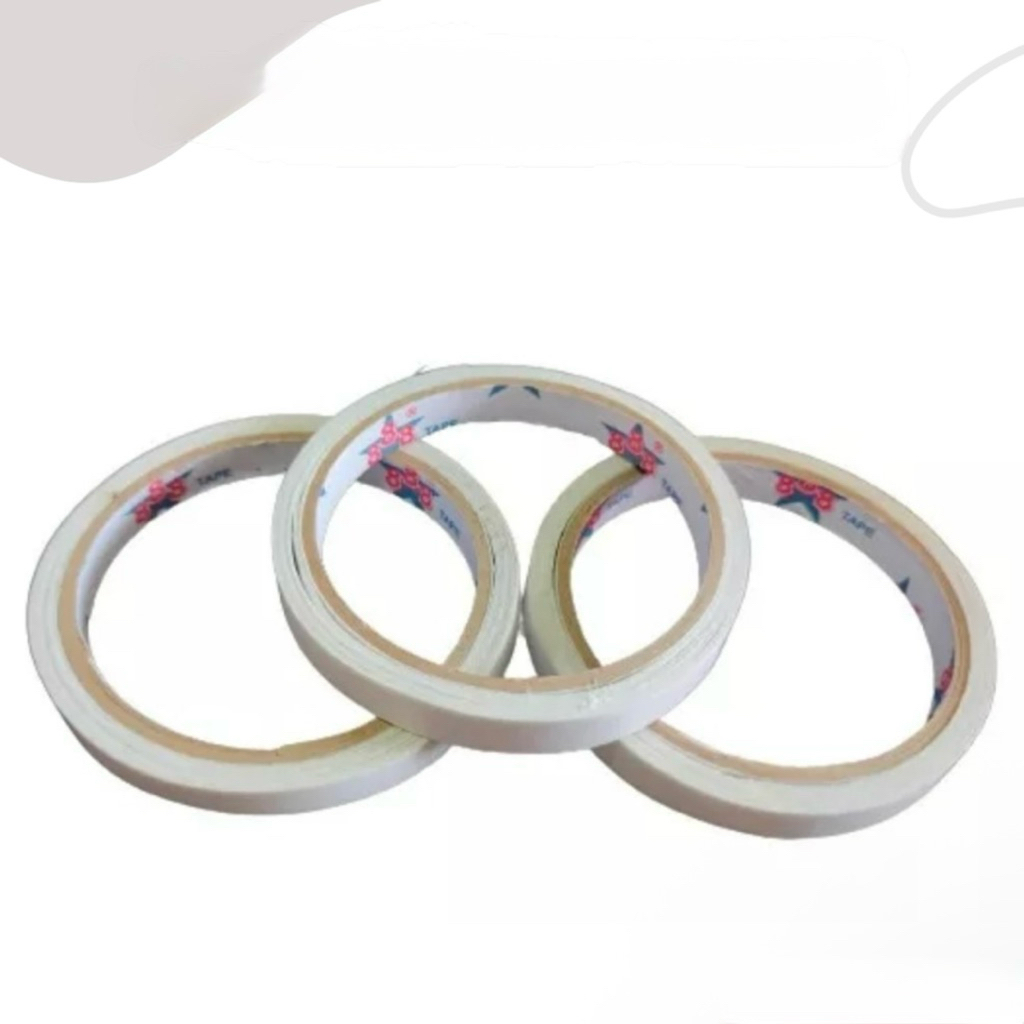 

Double Tape 1/2 Inch x 12 MM x 10 Yard Perekat 2 Sisi