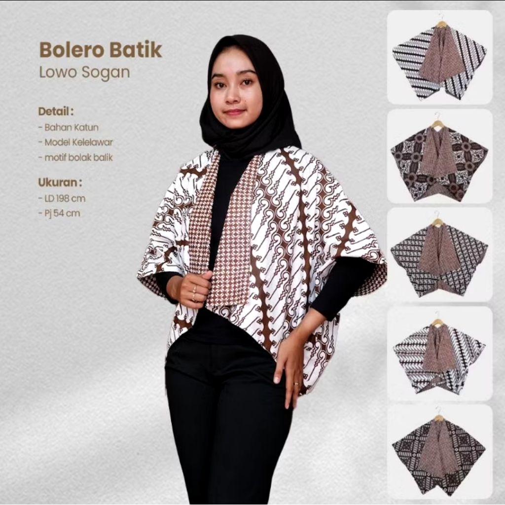 BALERO BATIK BOLAK BALIK BLAZER BAJU BATIK WANITA RYFASHIONSHOP