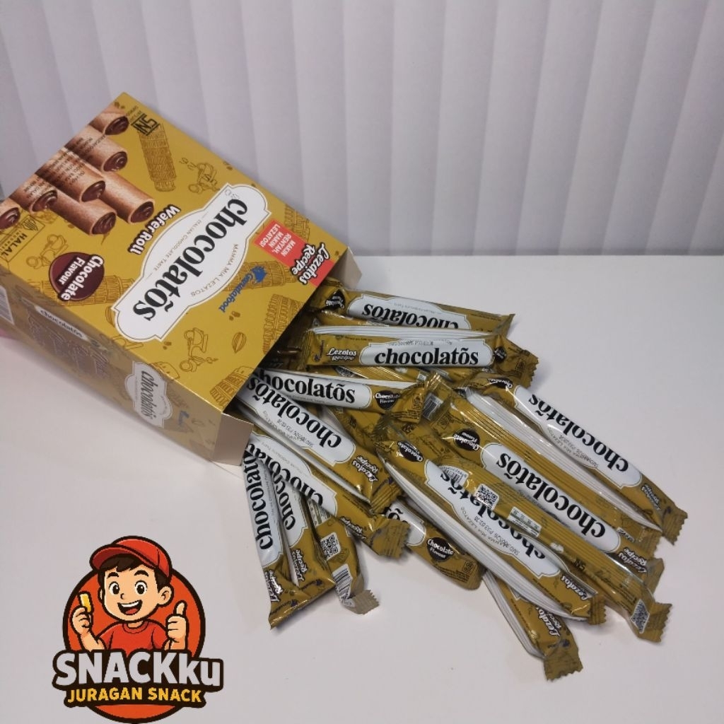 

CHOCOLATOS WAFFER ROLL mamma mia lezatos 1BOX isi 24pcs