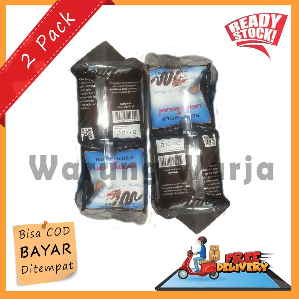 

COD 2 Pack (4 Renceng) Kopi LIONG BULAN Kopi Plus Gula @28gr Original Kopi Legend Khas Bogor Ed 3bln