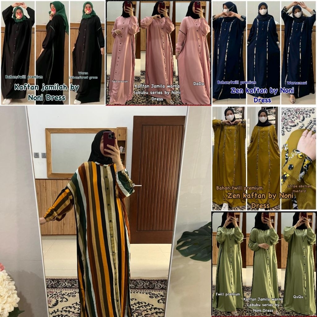 GAMIS KAFTAN NONI DRESS, GAMIS KAFTAN TERBARU, GAMIS KAFTAN