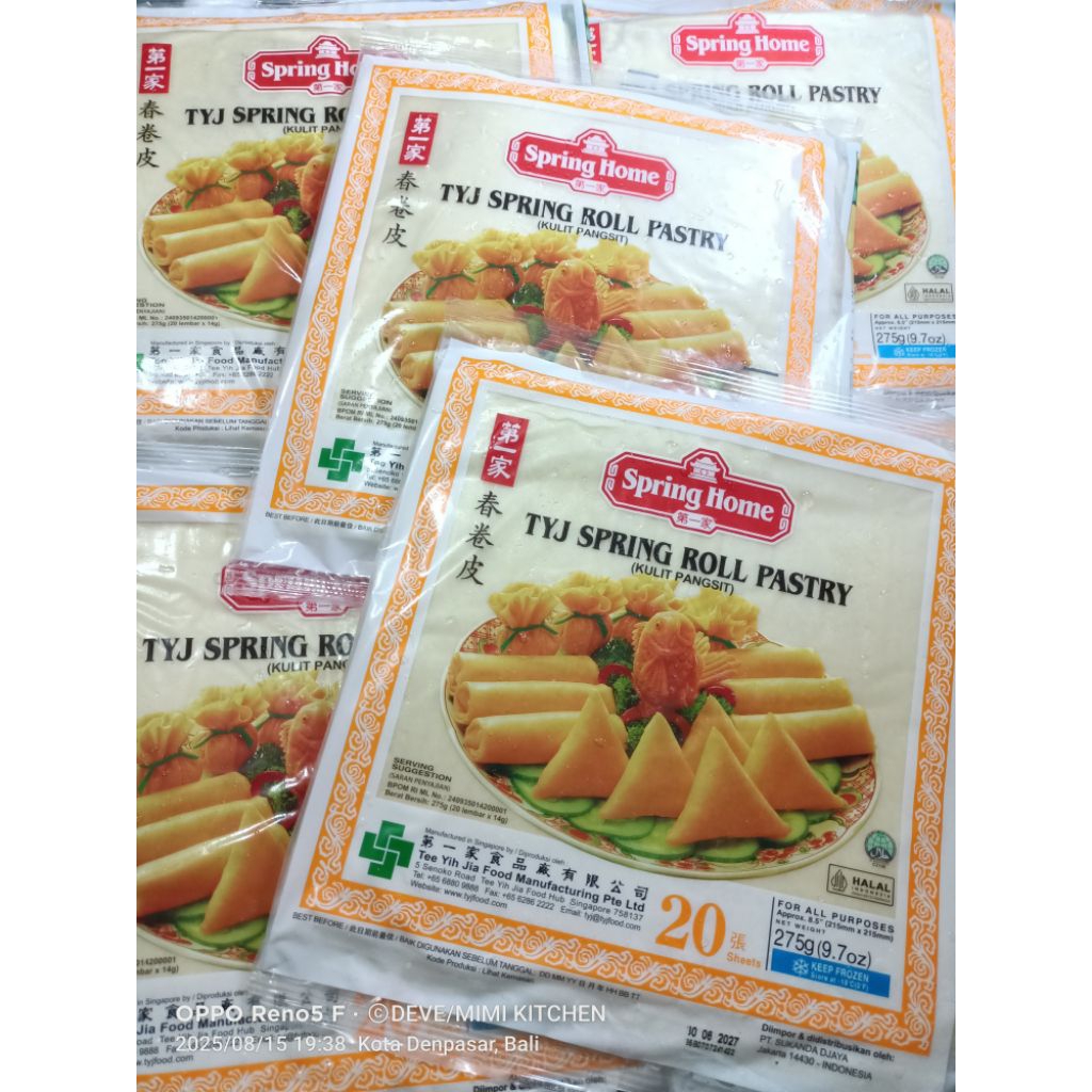 

TYJ Spring Roll Pastry 8.5 inch 275gr UK Besar Springhome Kulit pangsit