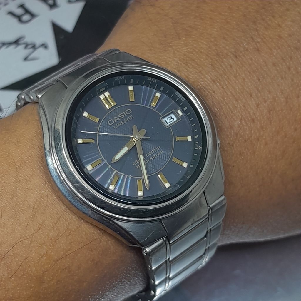 Jam tangan original Casio Lineage Waveceptor Toughsolar LIW 110T Titanium