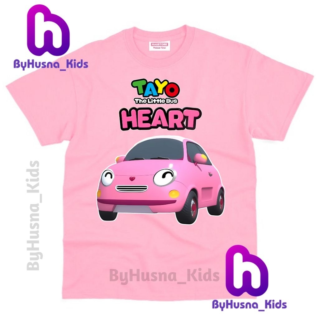 BAJU KAOS ANAK TAYO BUS HEART TAYO THE LITTLE BUS ANAK CEWE PEREMPUAN