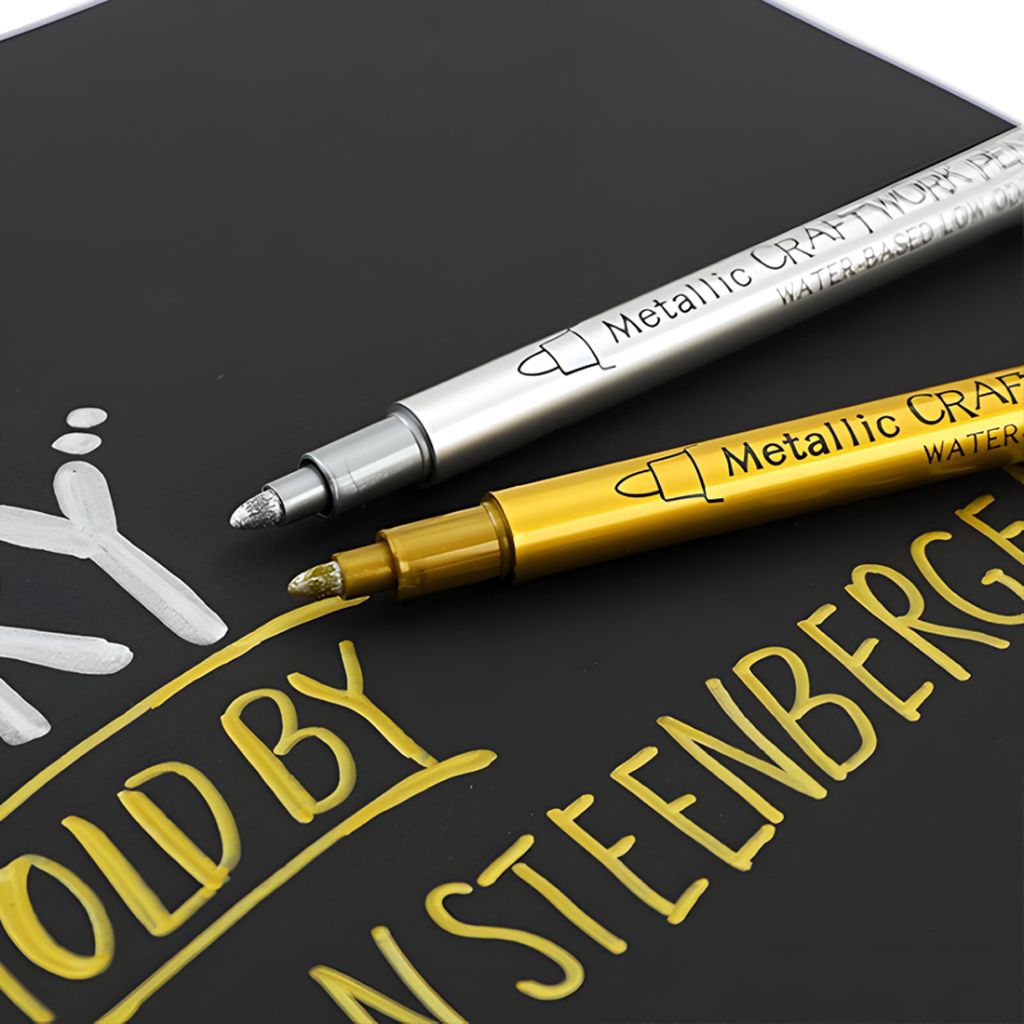 

Spidol Warna Silver Gold Metallic Emas Pulpen Craftwork Marker Pen