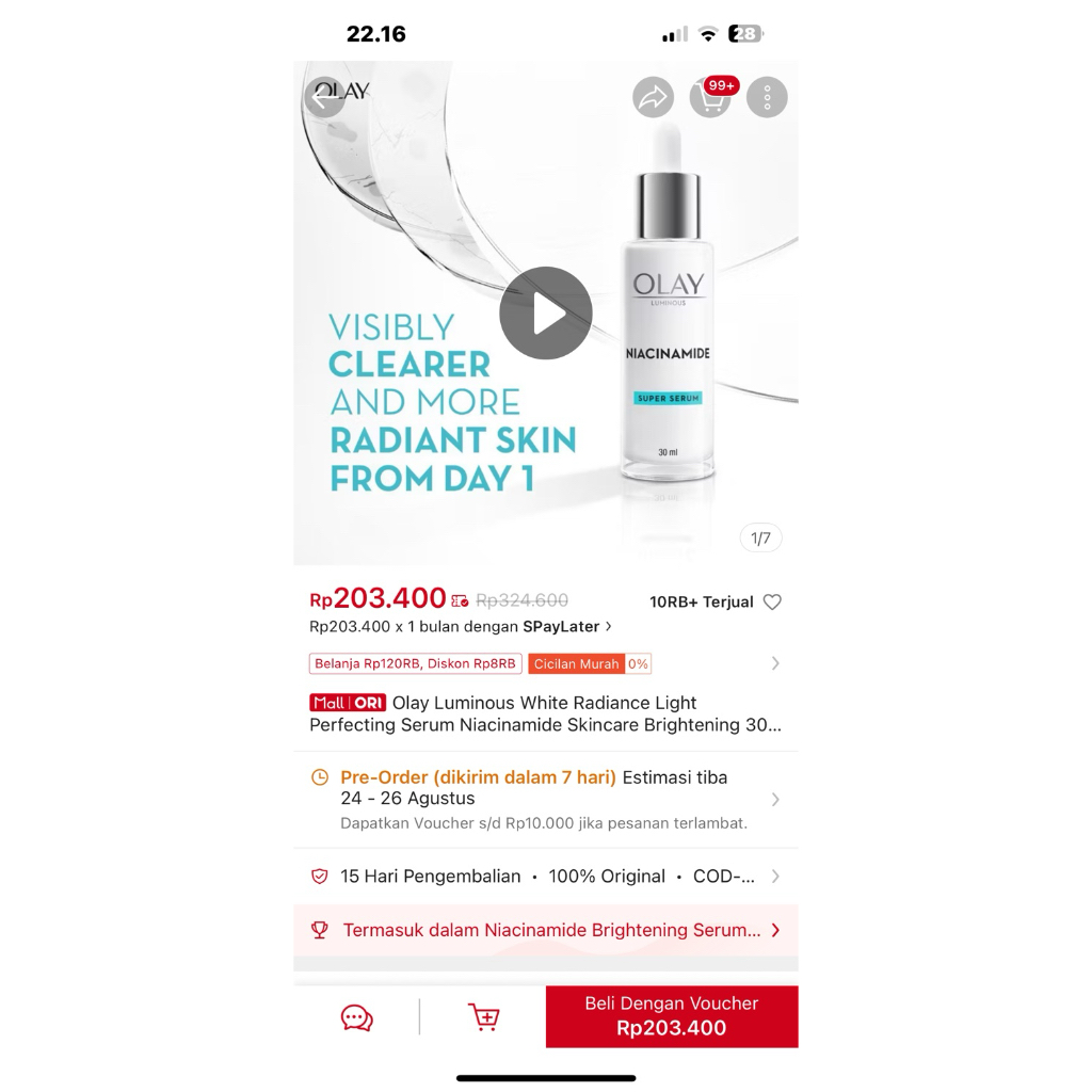 PRELOVED Olay Luminous Serum Niacinamide