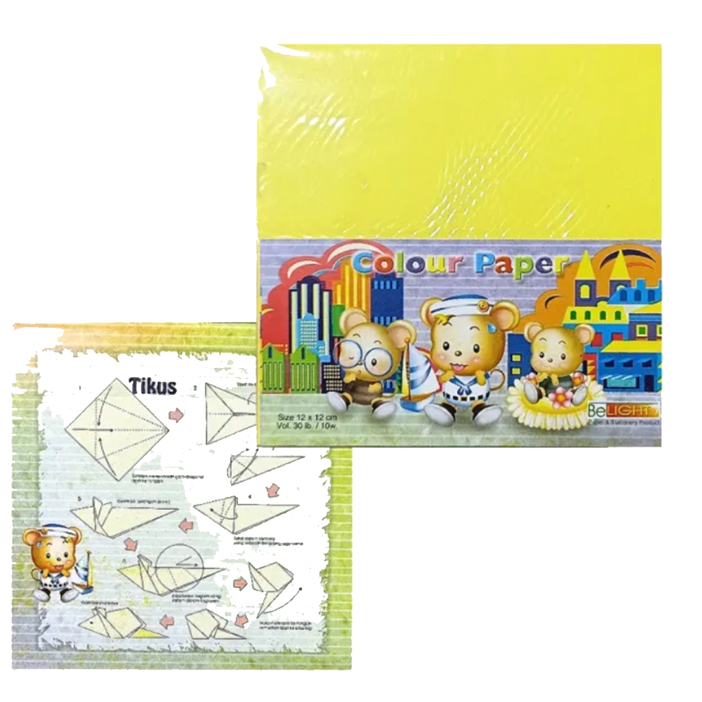

Kertas Lipat | Paper Origami Warna 12X12 | 14X14 | 16X16 CM MEREK TIKUS (10PACK)