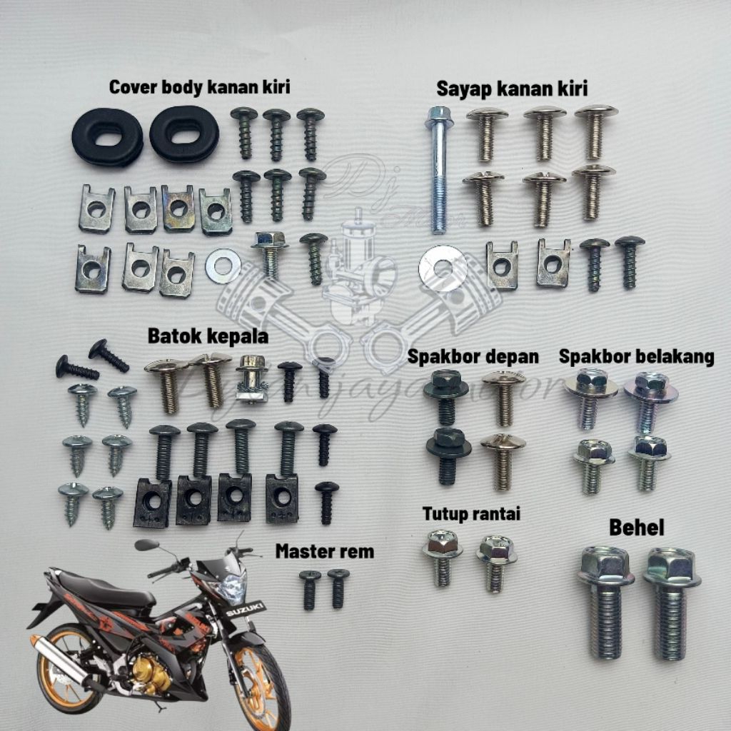 baut body lengkap satria fu 150 // Suzuki Satria Fu facelift baut fullset