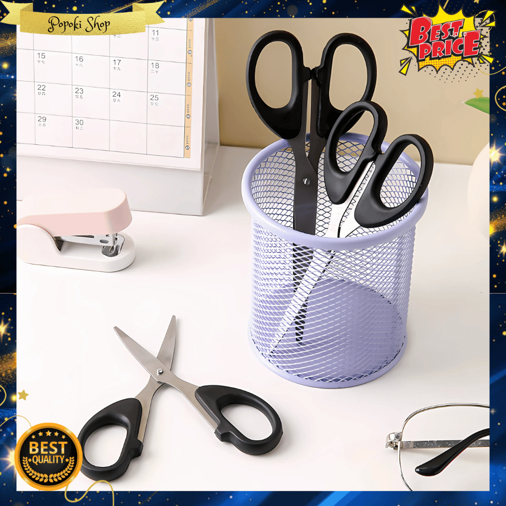 

POPOKI Gunting Kertas Kantor Stainless Steel Serbaguna Anti Karat / Gunting Binder / Gunting Kertas Sekolah Serbaguna