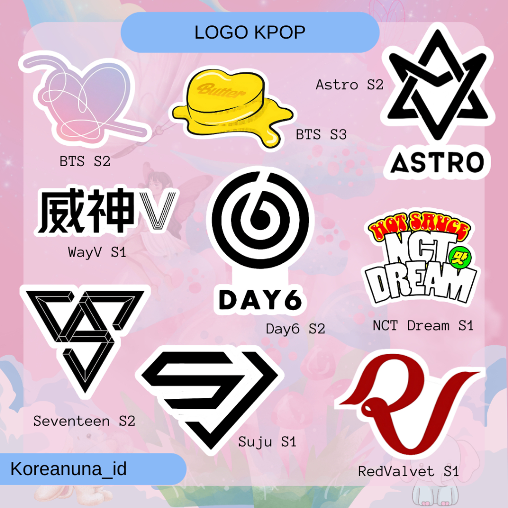 Sticker Logo Kpop NCT WAYV BITIES EXO Lucu Aesthetic Stiker Deco Jurnal Harian Memo Berkualitas