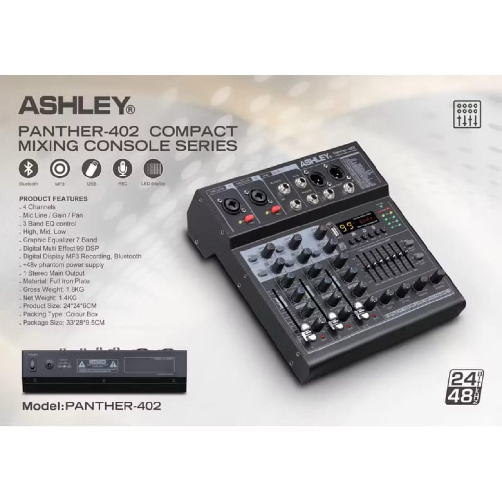 Mixer Ashley Panther 402 Original Mixer Ashley 4 Channel