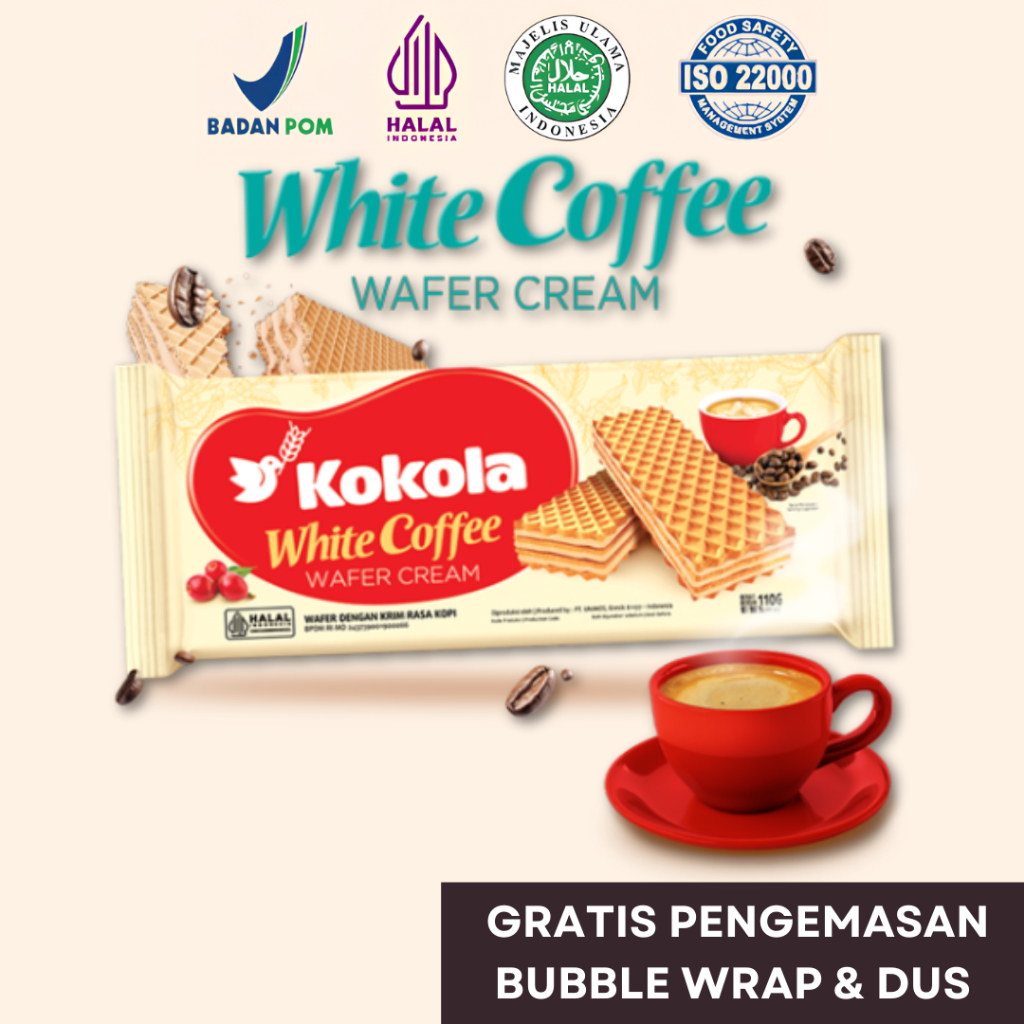 

Kokola Wafer White Coffee 110 gram, Wafer dengan krim kopi