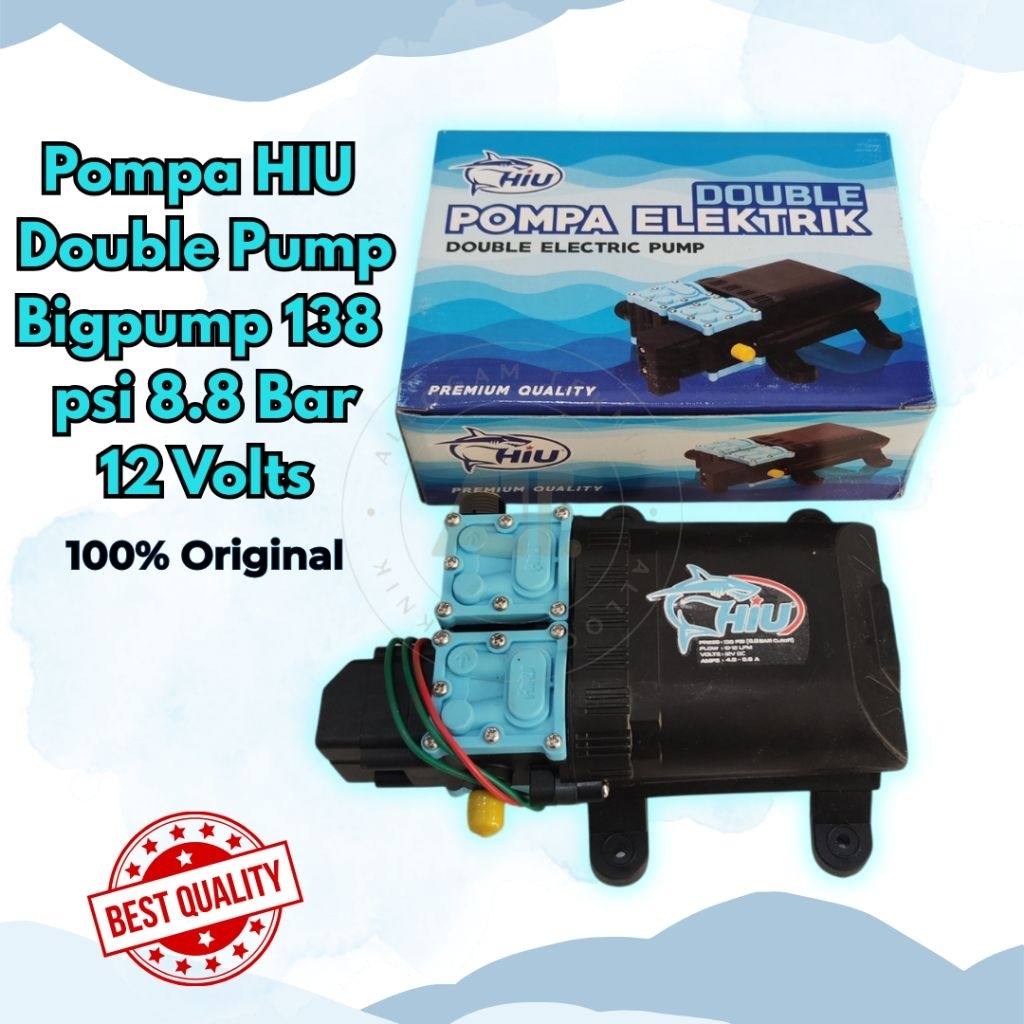 Pompa DC HIU Dual Pump Bigpump 138psi 8.8 BarDinamo Dobel Pompa 12 Volt Pompa Hiu Double Pump