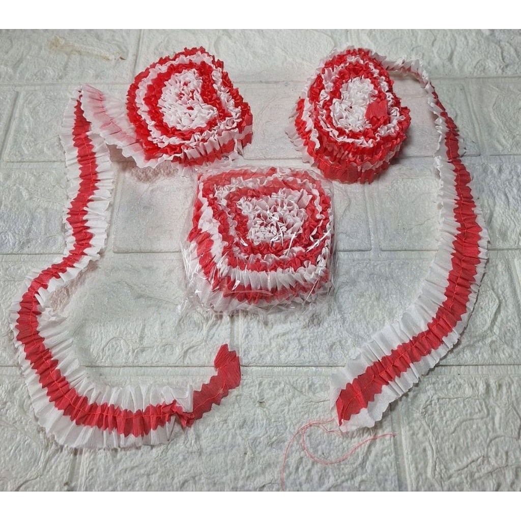 

Kertas Krep / Crepe Gulung Jahit Merah Putih