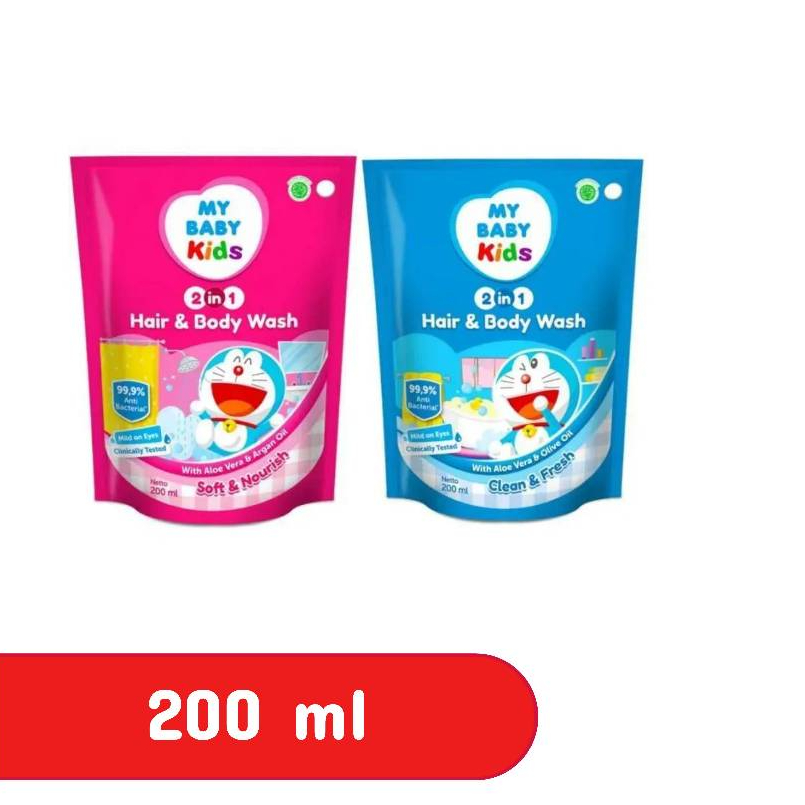 My Baby Kids 2in1 Shampo & Sabun Cair Anak 200 ml Refill