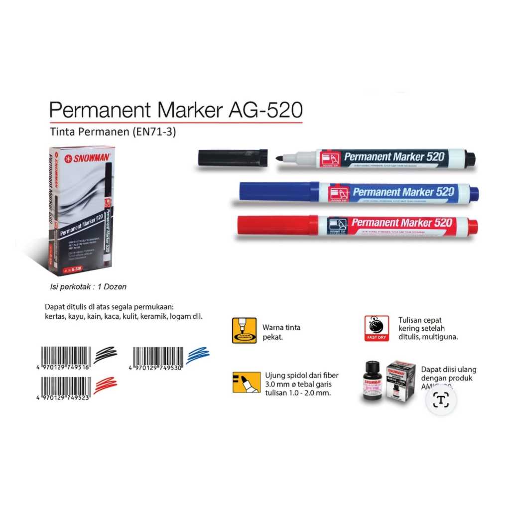 

SPIDOL PERMANENT 520 SNOWMAN (pcs)