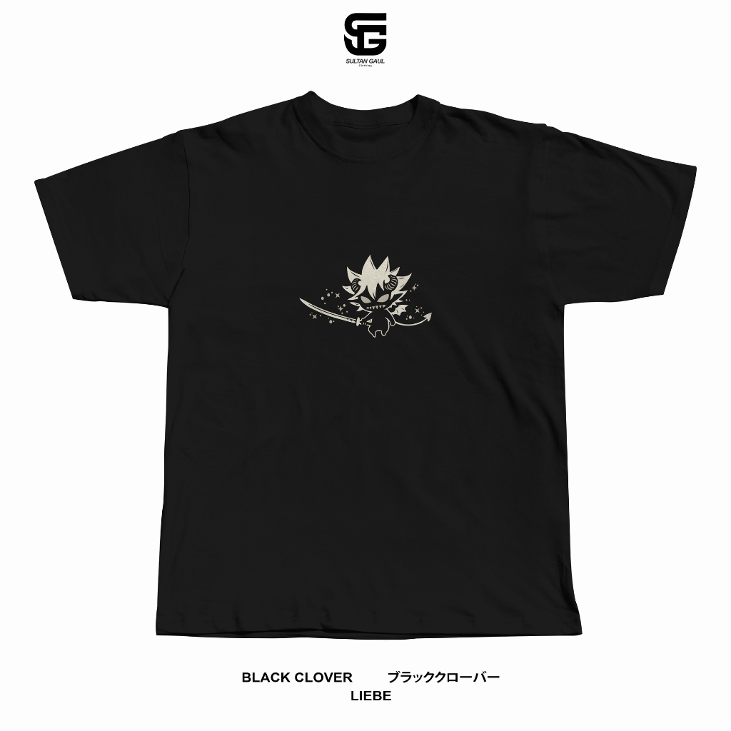 Kaos Anime Jepang BLACK CLOVER Liebe Distro Unisex
