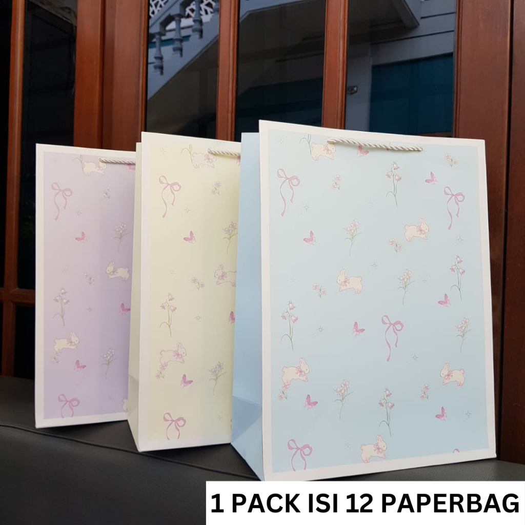 

[2129 12 PCS] PAPERBAG MOTIF UKURAN 38X29X12.5 TAS KADO ULANG TAHUN GOODIE BAG MOTIF