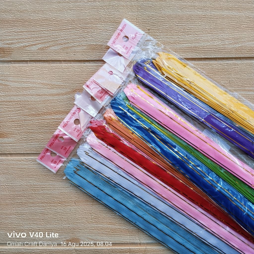 

(10 biji) Pita Tarik List emas Ukuran 1,7cm x34cm