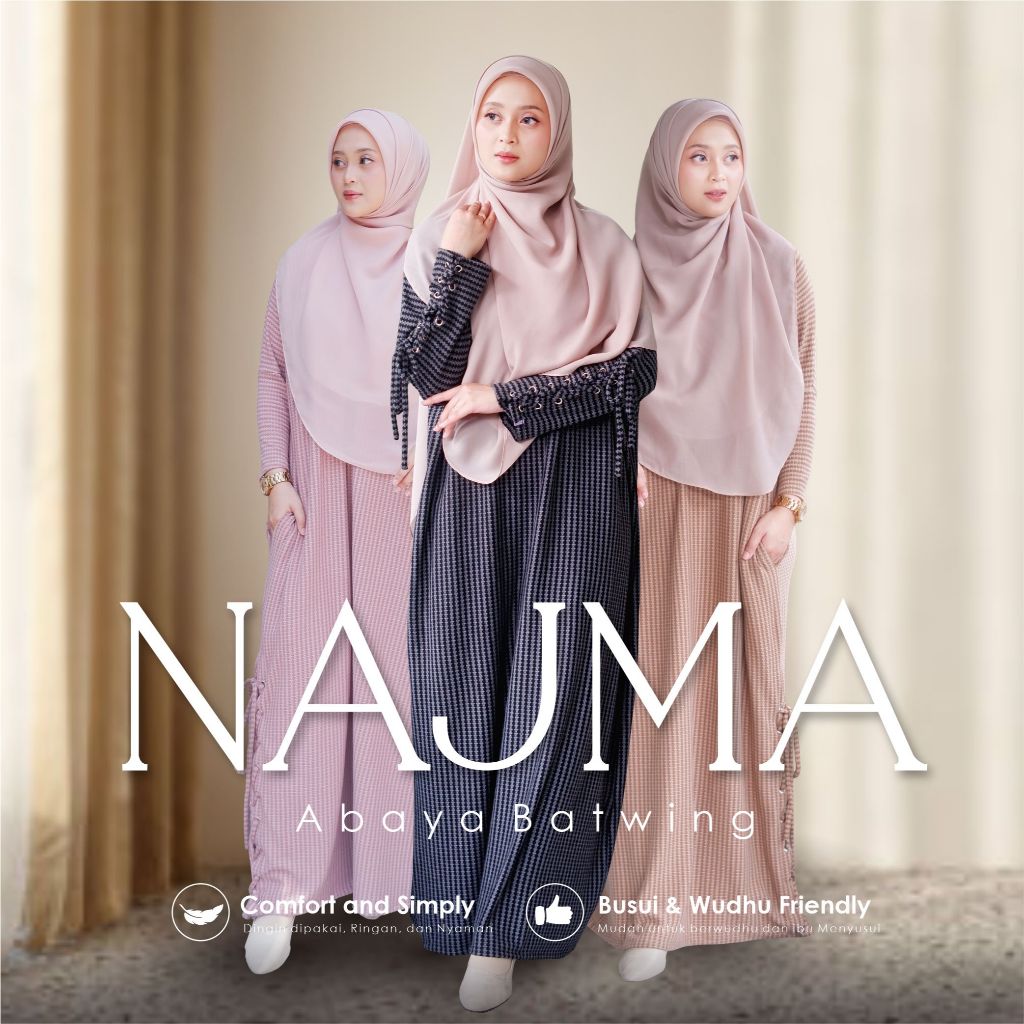 Najma Abaya Knit Batwing - Dress Gamis Syari Muslim Dailywear