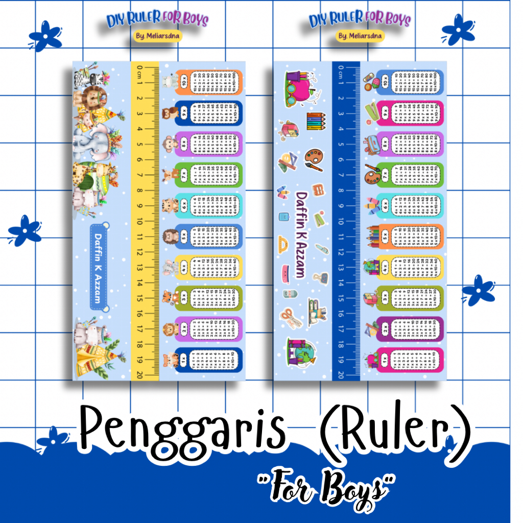 

meliarsdna.craft | Penggaris Custom Nama Tema Girls 20cm | Lucu, Keren & Bisa Request Design
