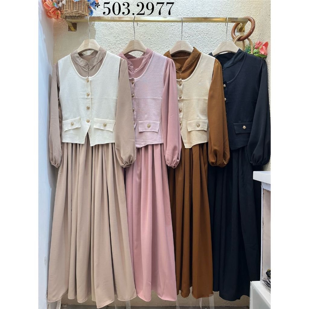 SET VEST GAMIS IMPORT PREMIUM BY YUNA FASHION