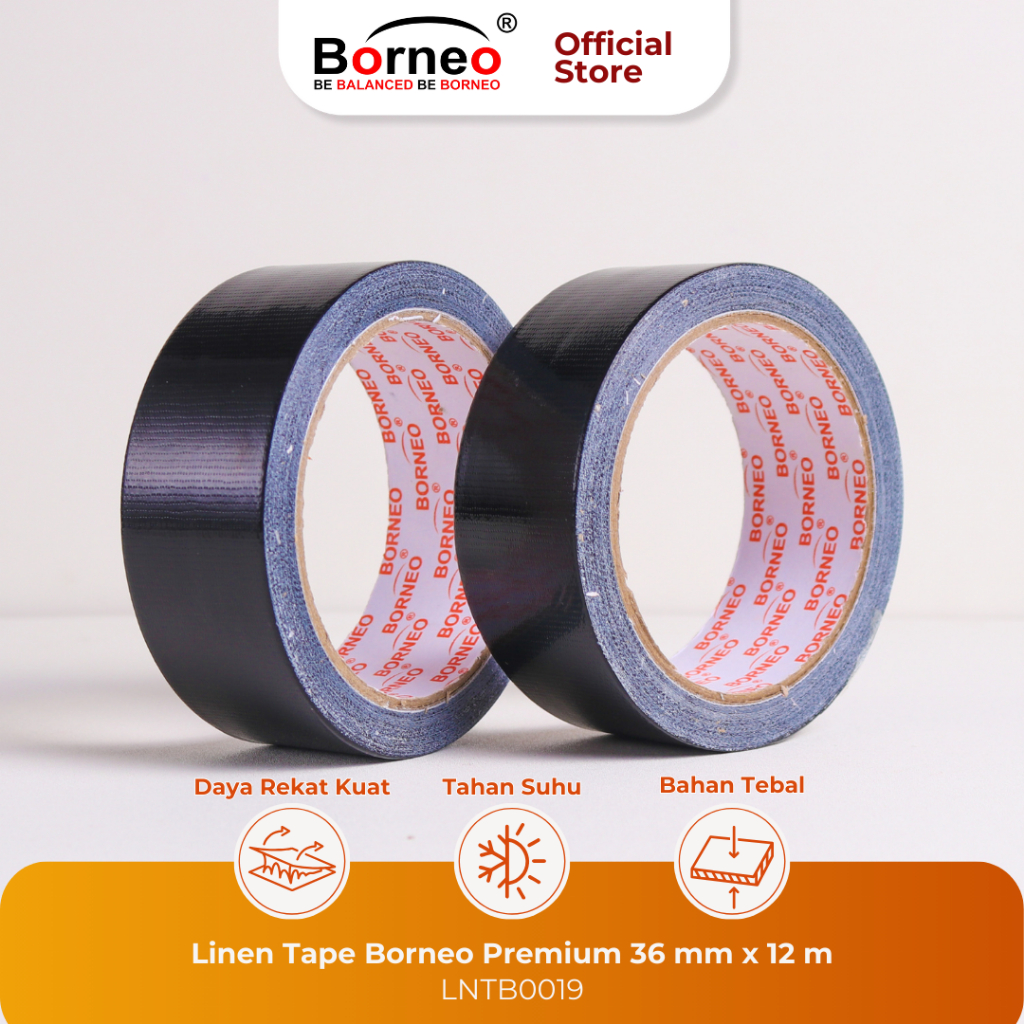 

6 ROLL - Borneo Linen Tape / Cloth Tape Premium (36mm x 12m)