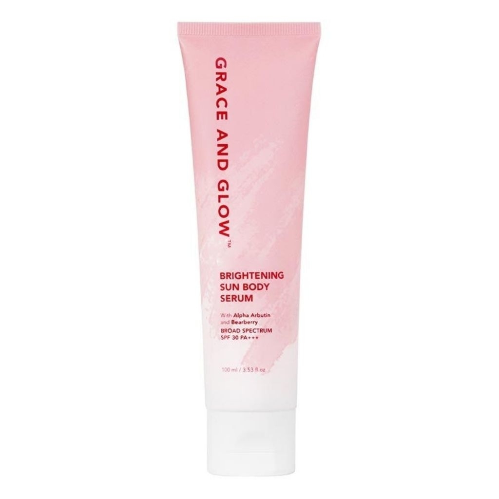 GRACE AND GLOW BRIGHTENING SUN BODY SERUM WITH ALPHA ARBUTIN AND BEARRBERRY BROAD SPECTRUM SPF 30 PA