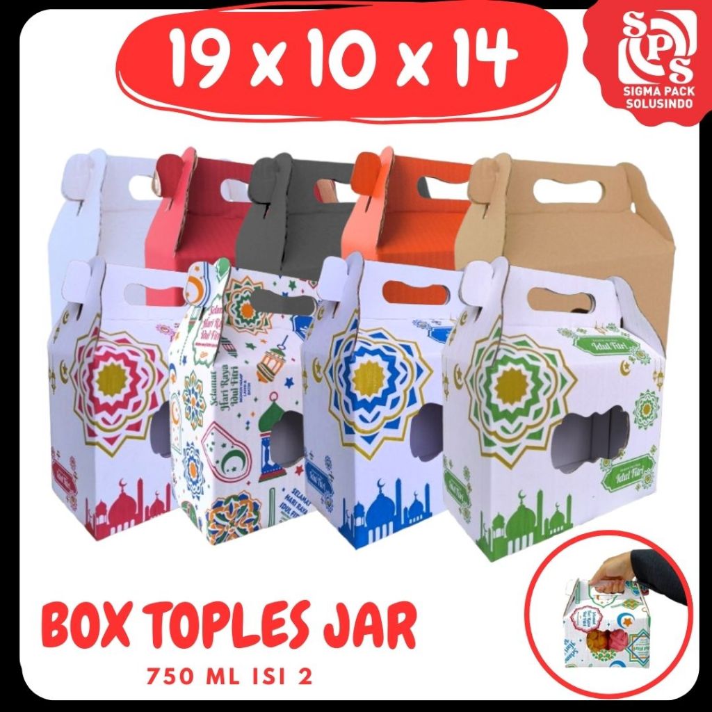 

Box Kuker jar 19x10x14 Toples Jar 750ml isi 2 Jinjing Gable Box Jar Kue Kering Gable Box Serbaguna Botol Dus Kue Kering Kemasan Madu Souvenir