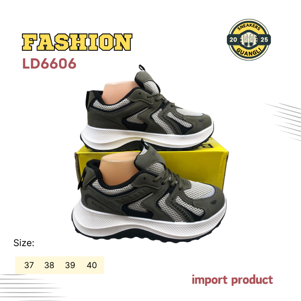 SNEAKERS Wanita Fashion Belbe LD6606 Sepatu Dewasa  / Sepatu Korea Import Nyaman / Sepatu Lari