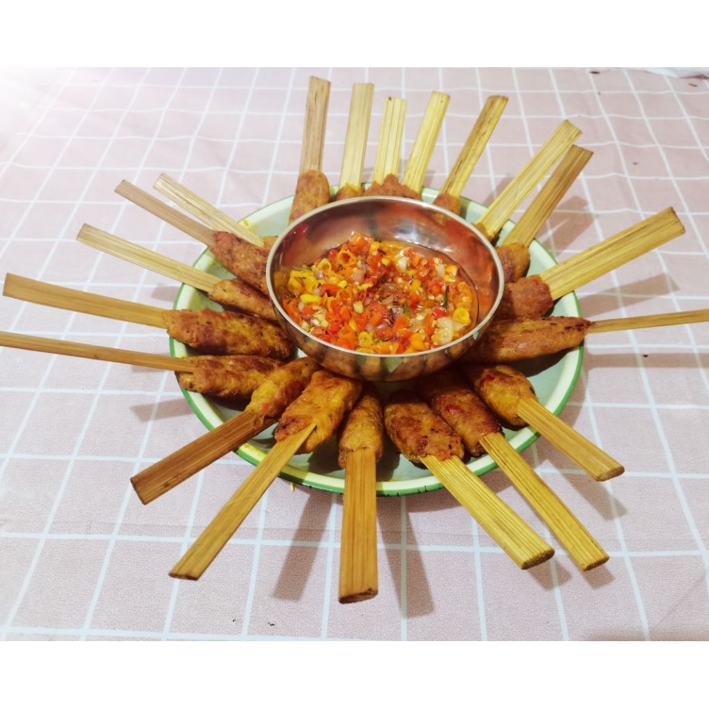 

Sate lilit Ikan Tenggiri khas Bali (isi 10 tusuk+sambal matah)