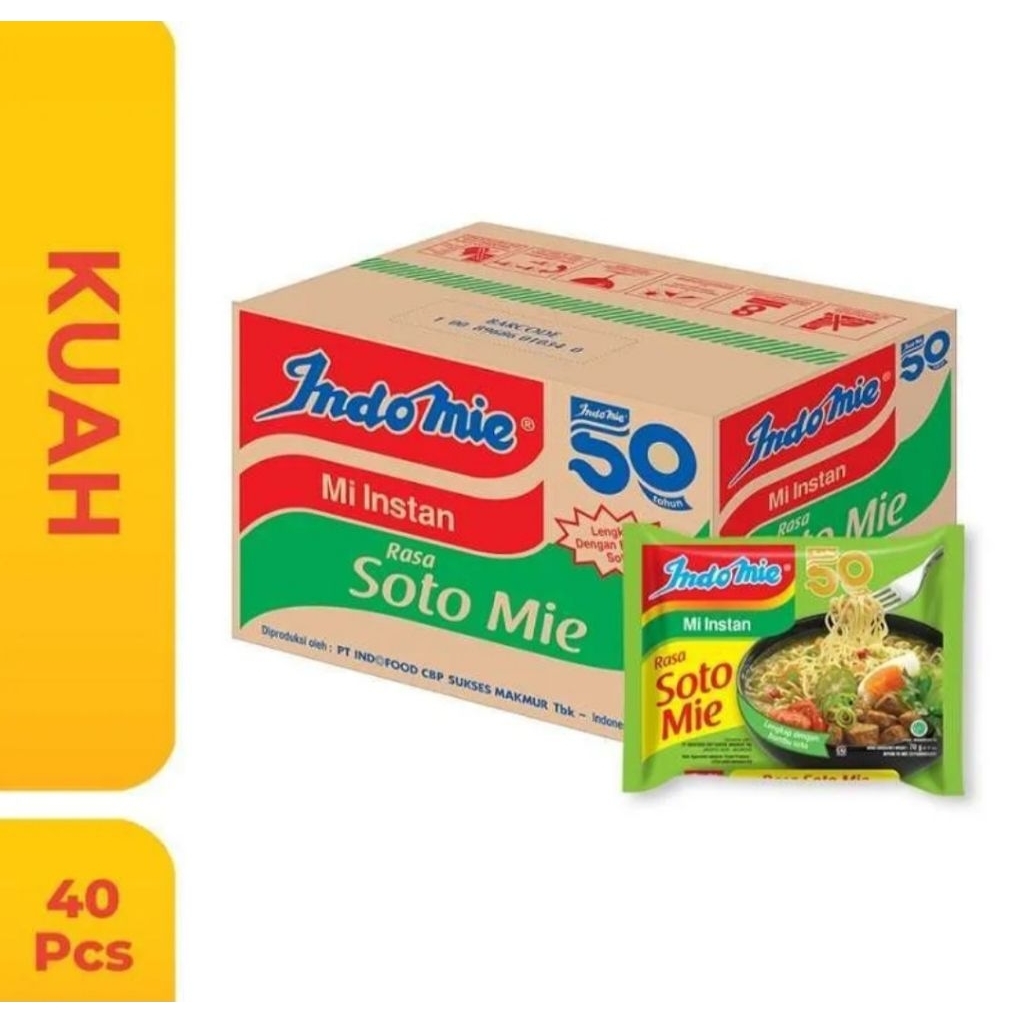 

Indomie Soto Mie Instan 70 g [ 1 Karton / 40 Pcs ]