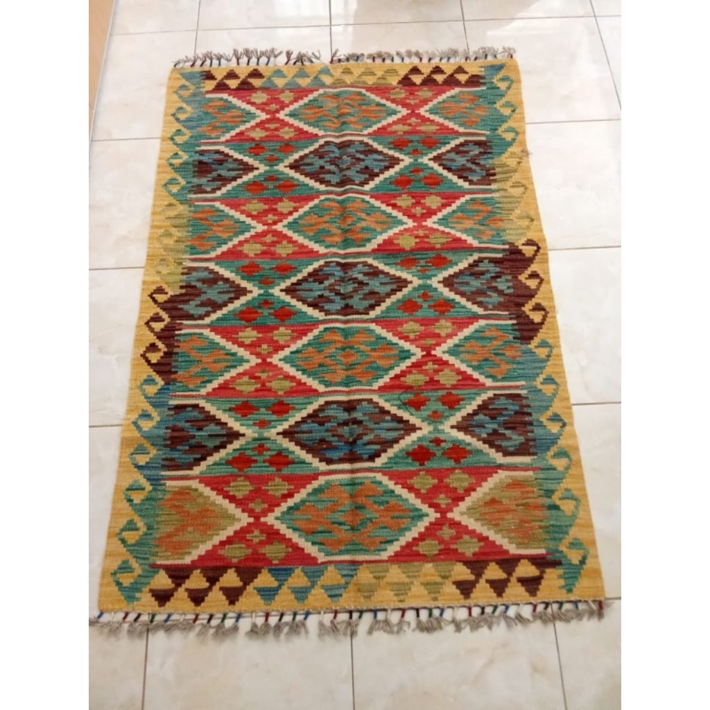 B54 KILIM TURKI 100% HANDMADE 143x100cm / KILIM KARPET TURKI ORI LIMITED