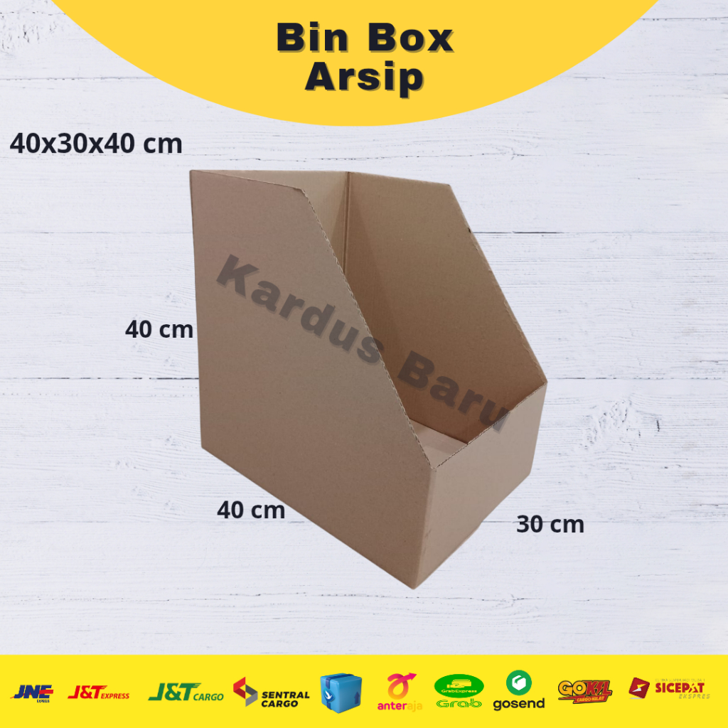 

Bin Box Ukuran 40x30x40 cm | Dus Arsip | Kardus Arsip | Dus Display Produk | Box Arsip