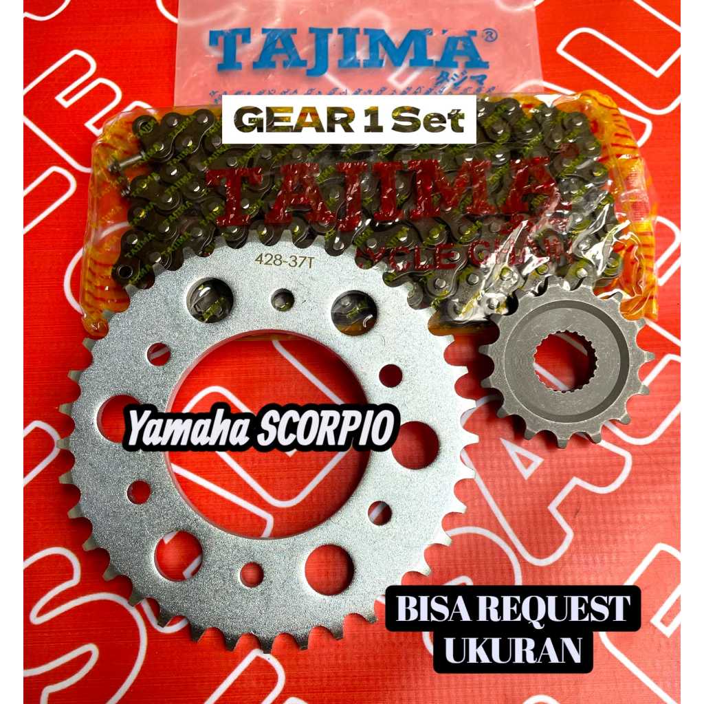 Gear Set Gir Set MODEL SSS 428 Yamaha Scorpio - ScorpioZ  RANTAI 428H