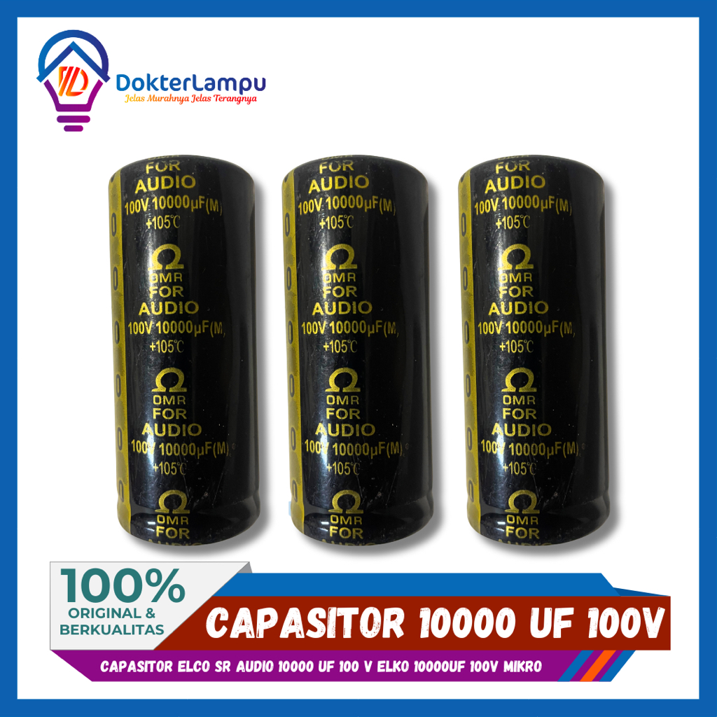 CAPASITOR ELCO SR AUDIO 10000 UF 100 V ELKO 10000UF 100V MIKRO ASLI