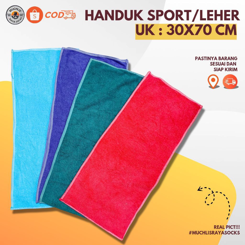 Harga GROSIR 6 pcs Handuk Leher/Sport 30 x 70Cm, Handuk Olaraga, Handuk salon Murah Meriah